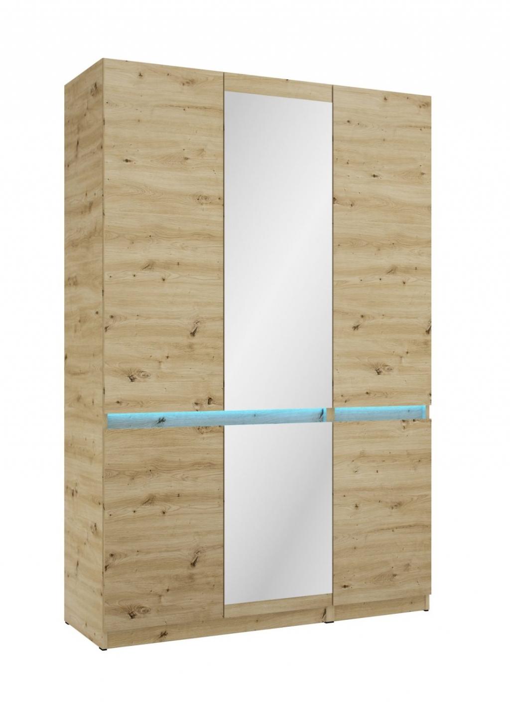 Boss gardróbszekrény, 1 fózolt tükör ajtóval- 135 cm széles (DIV)