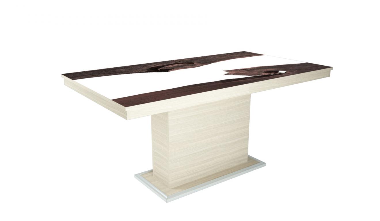 Flóra Plusz asztal epoxy hatású üveglappal 120x80 cm (DIV)
