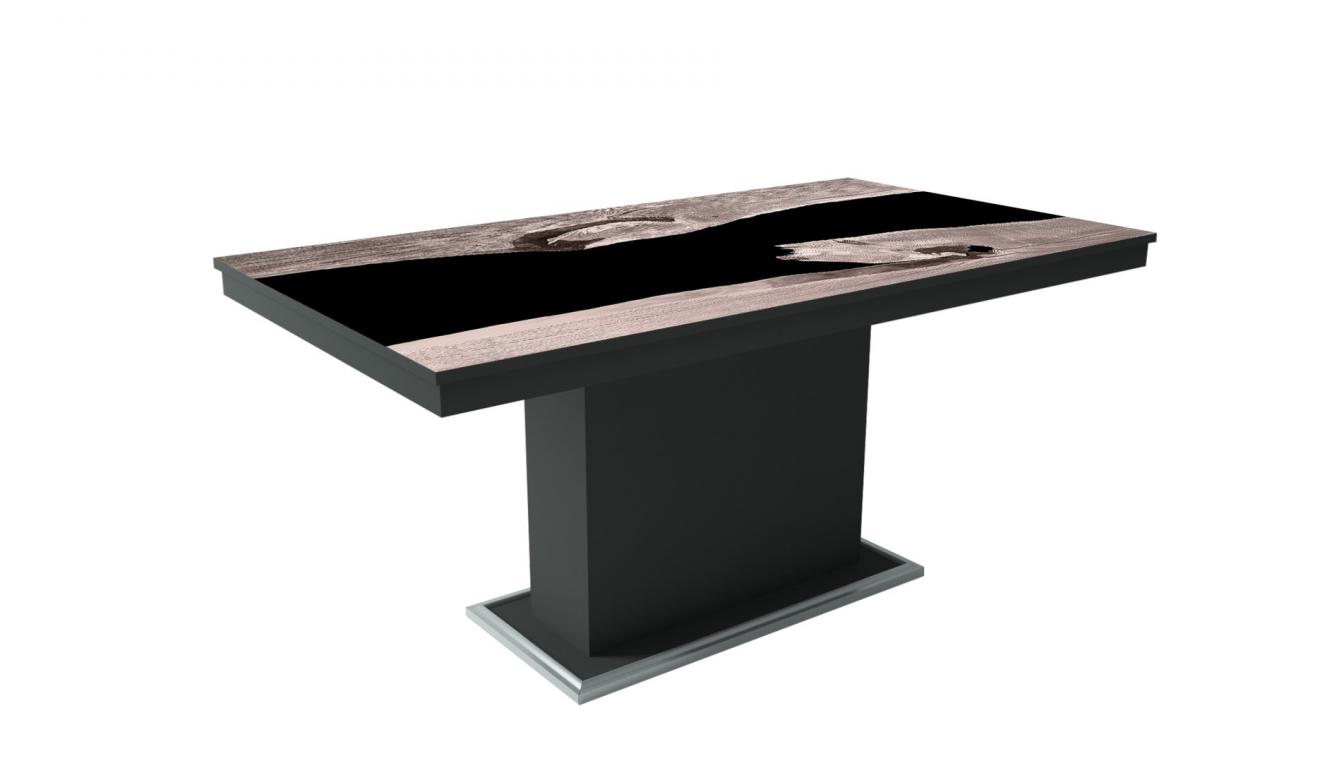 Flóra Plusz asztal epoxy hatású üveglappal 120x80 cm (DIV)