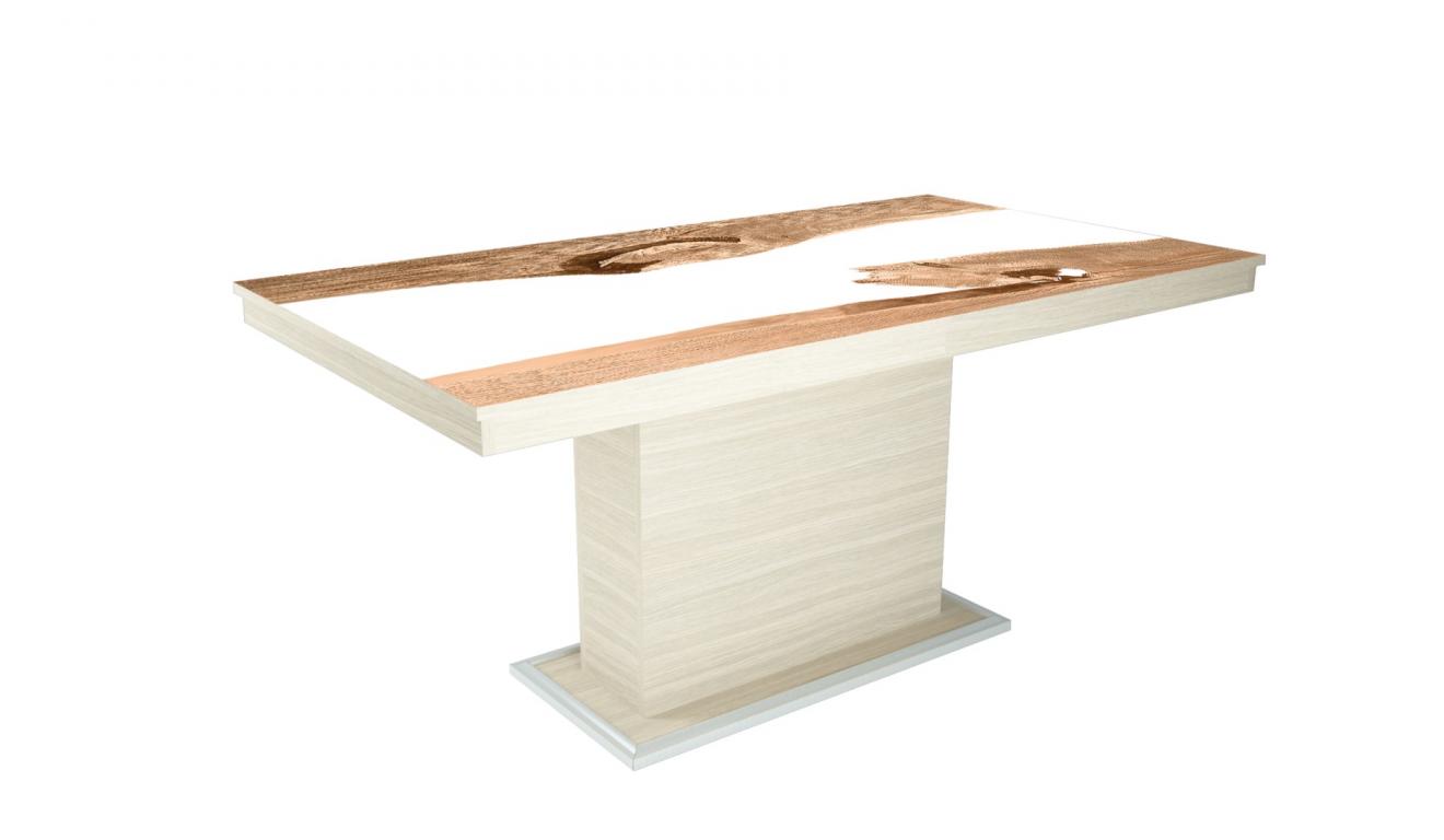 Flóra Plusz asztal epoxy hatású üveglappal 160x80 cm (DIV)