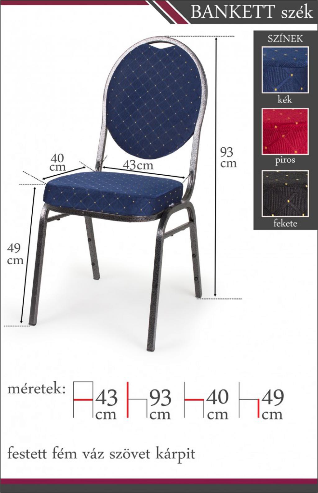 Bankett szék (tárgyalószék) rakásolható - kék (DIV)