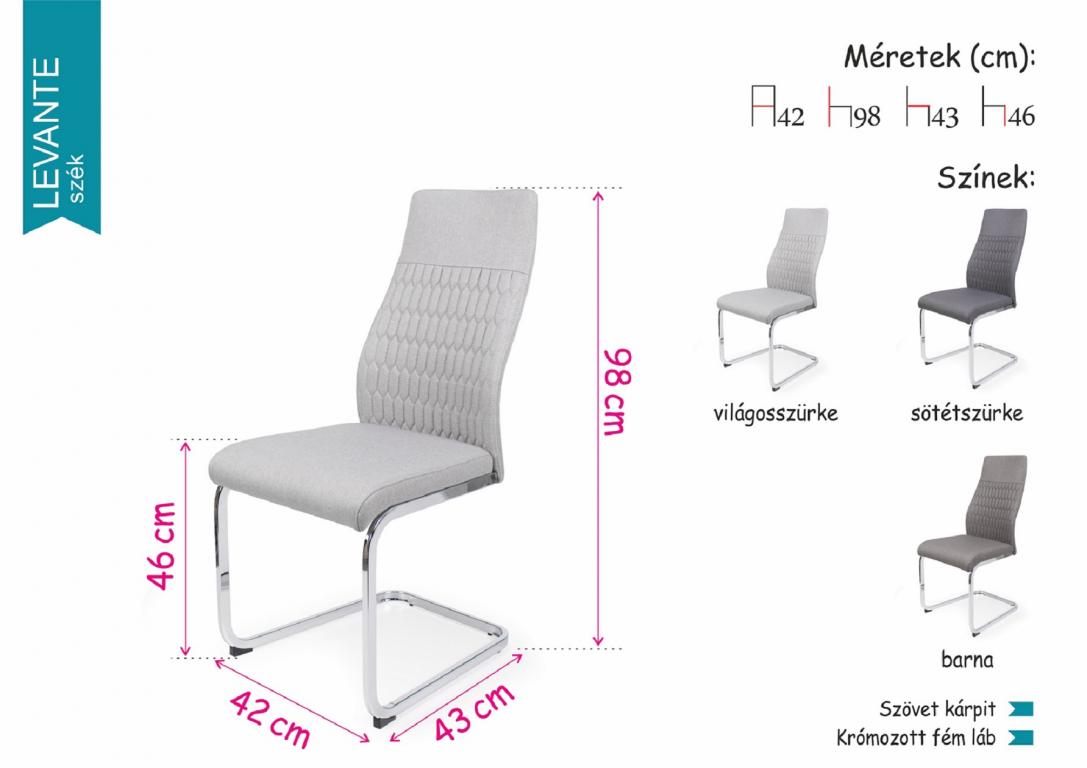 Max étkezőgarnitúra Levante székkel - 4 személyes (DIV)