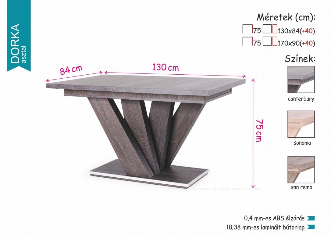 Dorka asztal 170 x 90 cm (DIV)