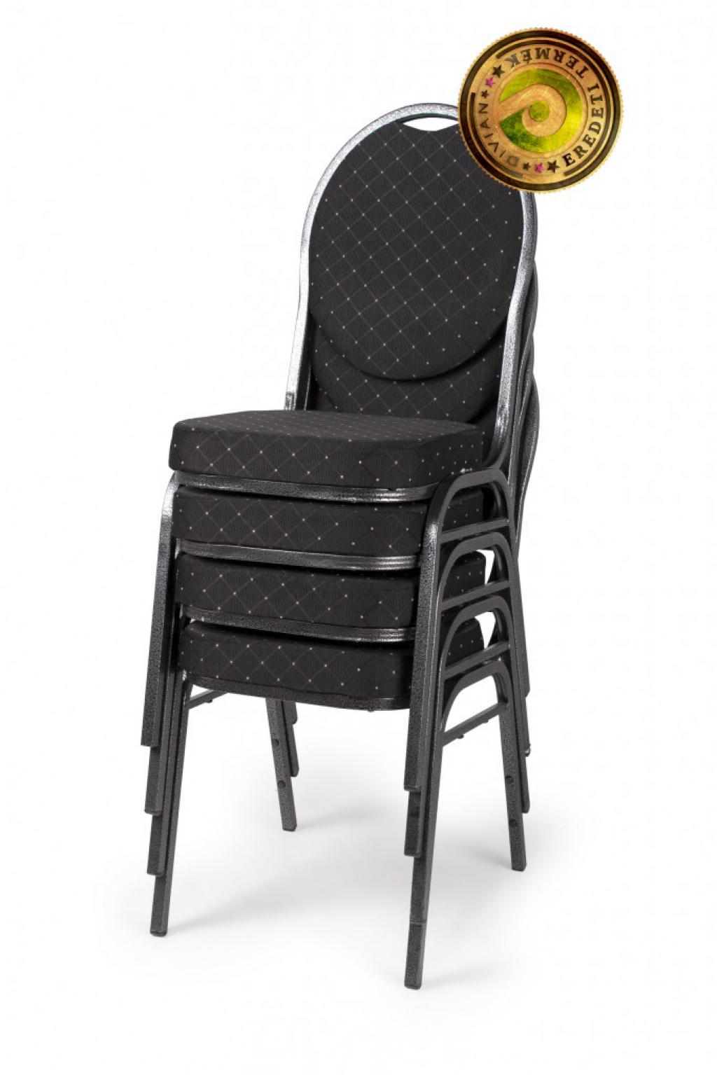 Bankett szék (tárgyalószék) rakásolható - fekete (DIV)