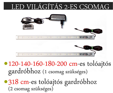 Mozgásérzékelős LED csomag tolóajtós gardróbokhoz-2-es (DIV)
