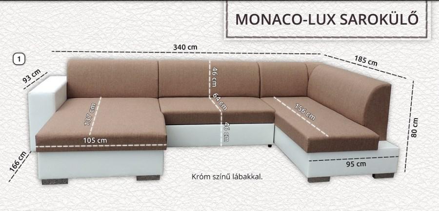 Monaco Lux U-alakú sarokülő hullámrugós (K)