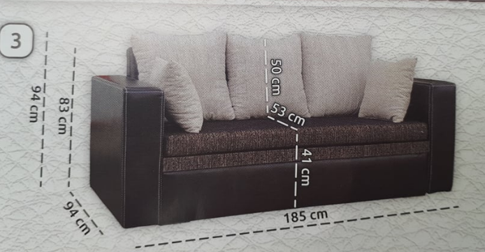 Szahara Lux kanapé kocka/kerek karral (K)