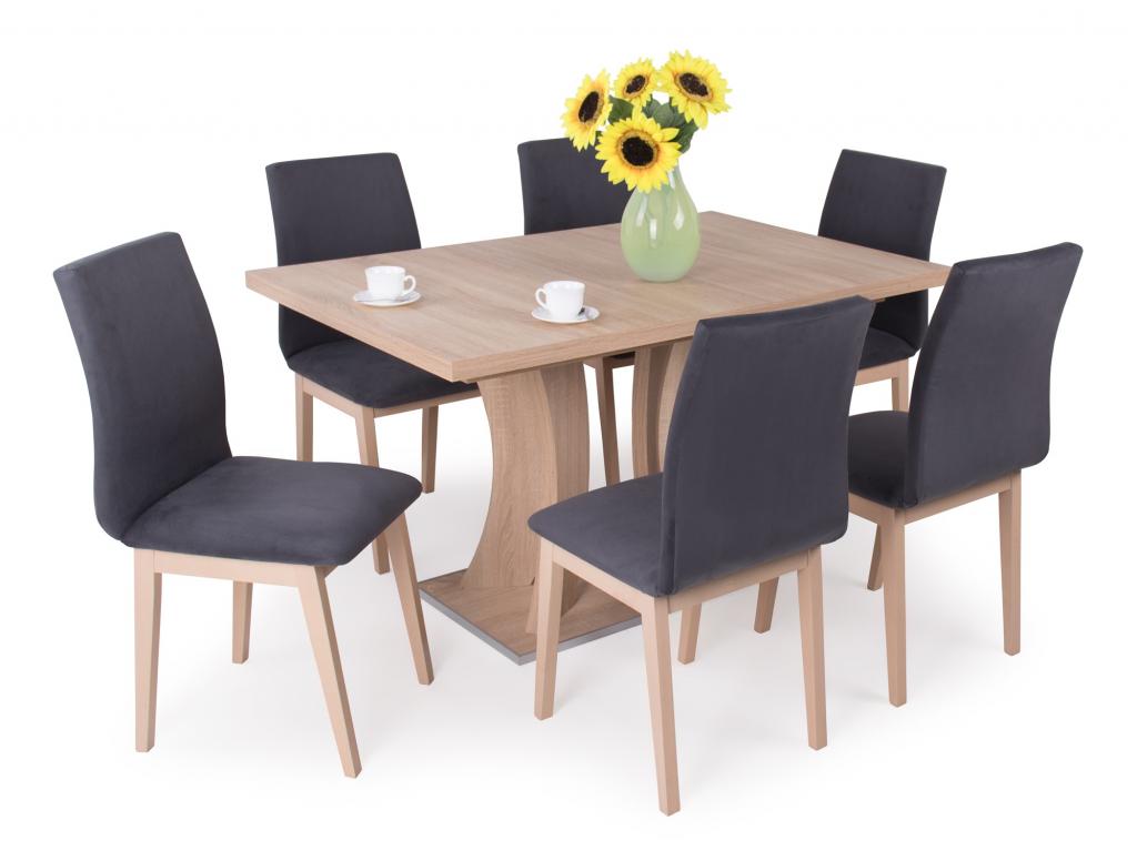 Bella asztal étkezőgarnitúra Lotti székkel - 6 személyes (DIV)