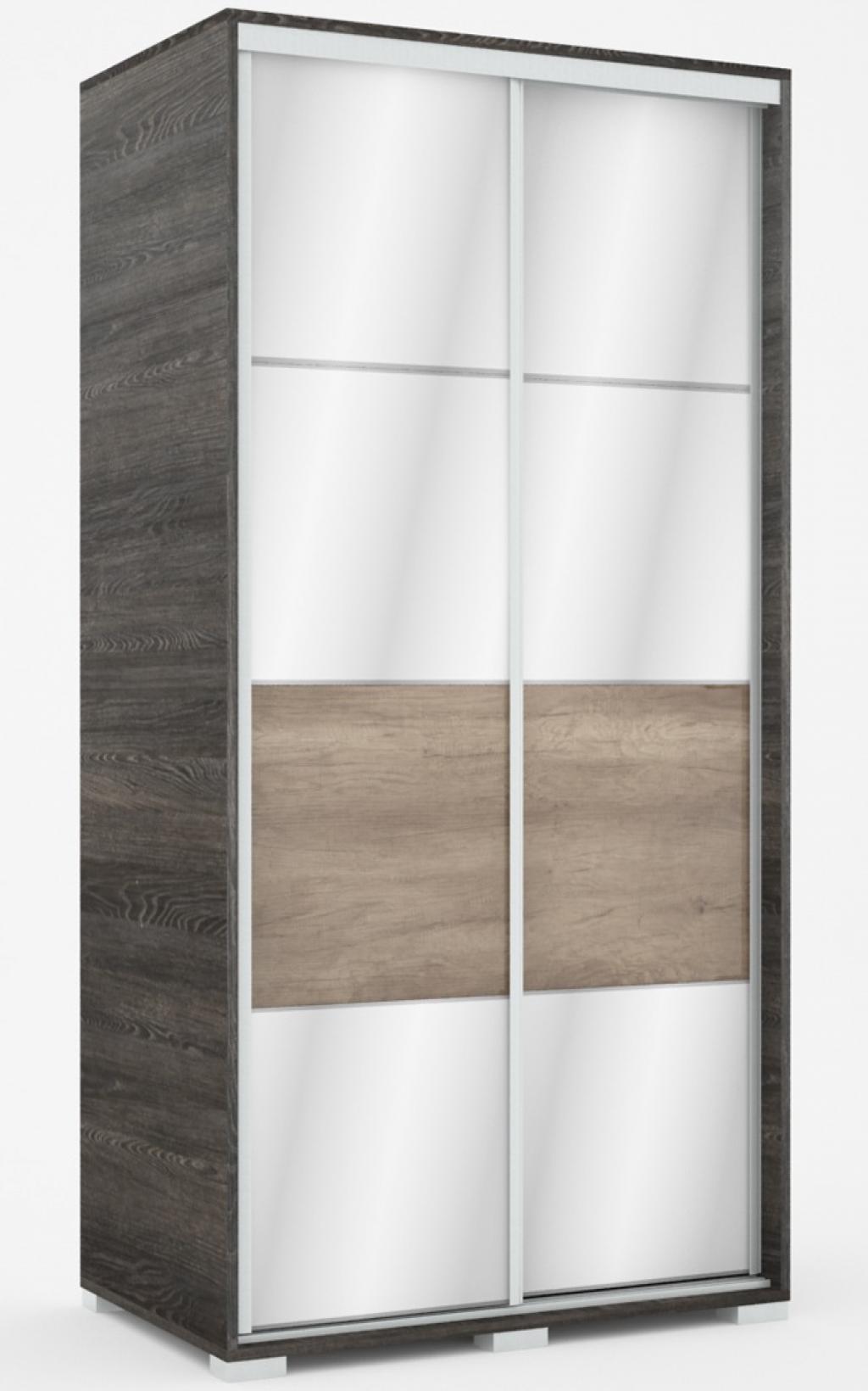 Mirror tolóajtós gardróbszekrény - 100 cm széles, 2 ajtós változat (DIV)
