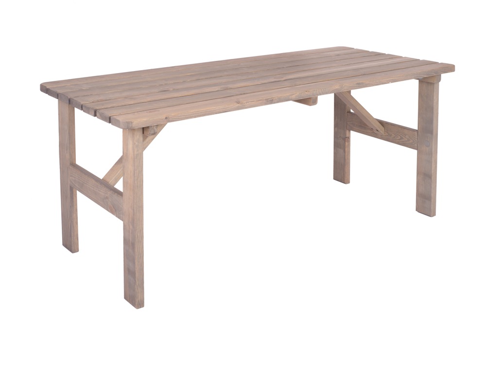 ROJAPLAST VIKING fenyőfából készült kerti asztal 150 cm - szürke (*) (RP)