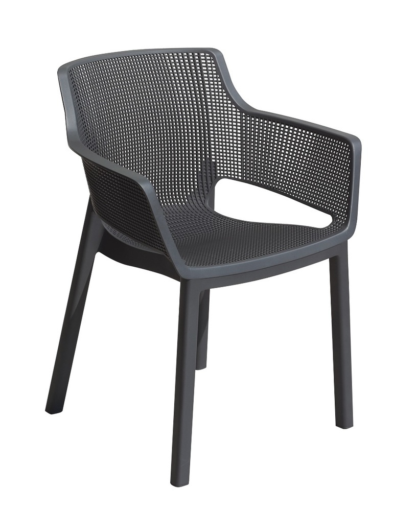 KETER ELISA polyrattan kerti szék, grafit (Méret: 58 x 63 x 79 cm) (RP)