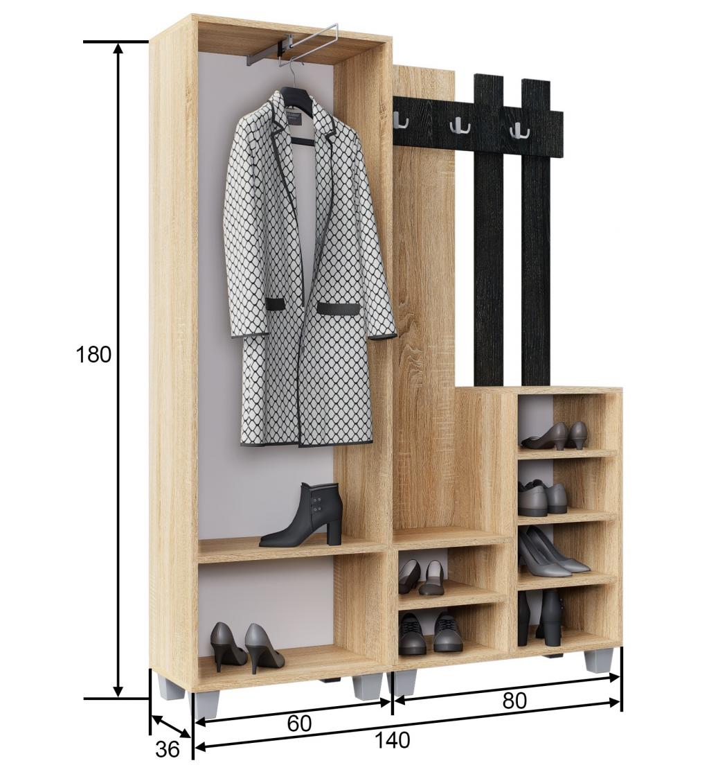 Eugénia A4 előszoba szekrény 140 cm (KZS)