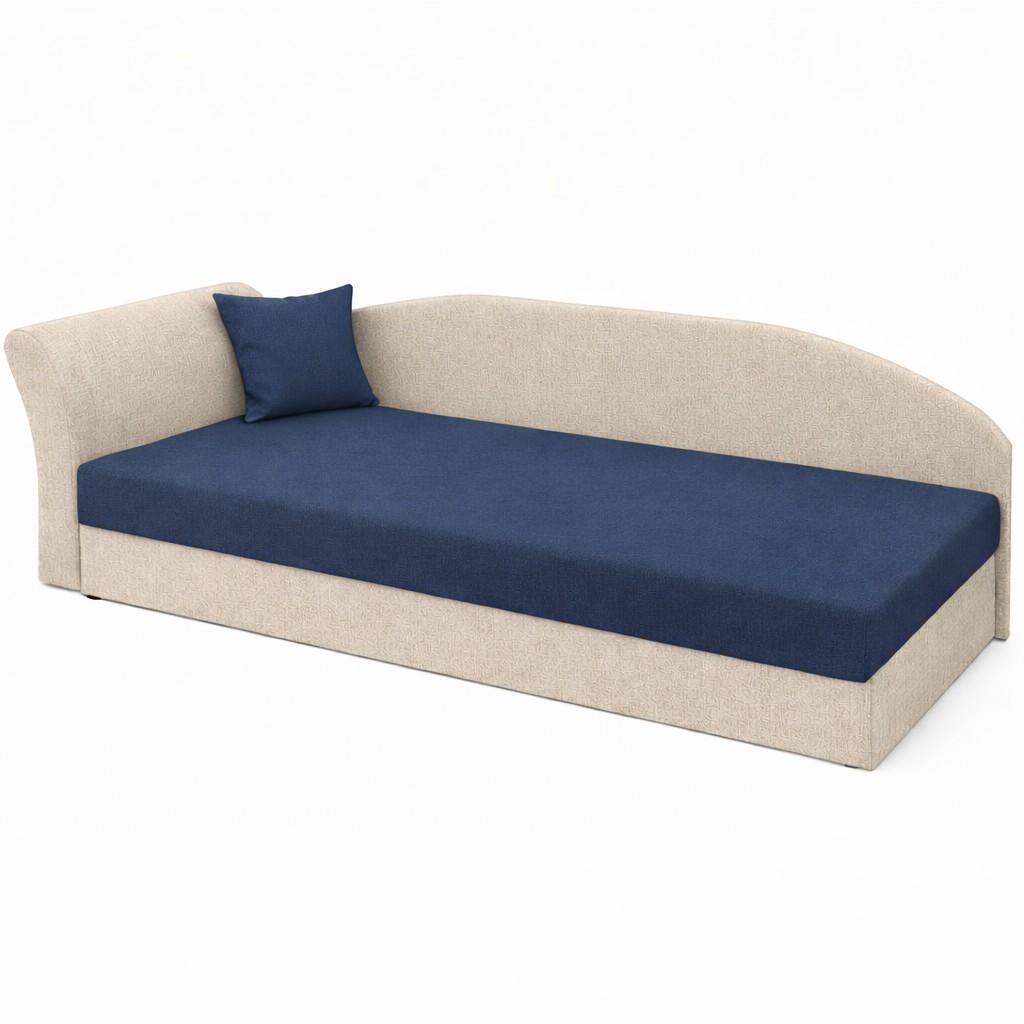 Egyszemélyes karfás-támlás heverő erősített rugós, sűrűbb rugózattal (J)