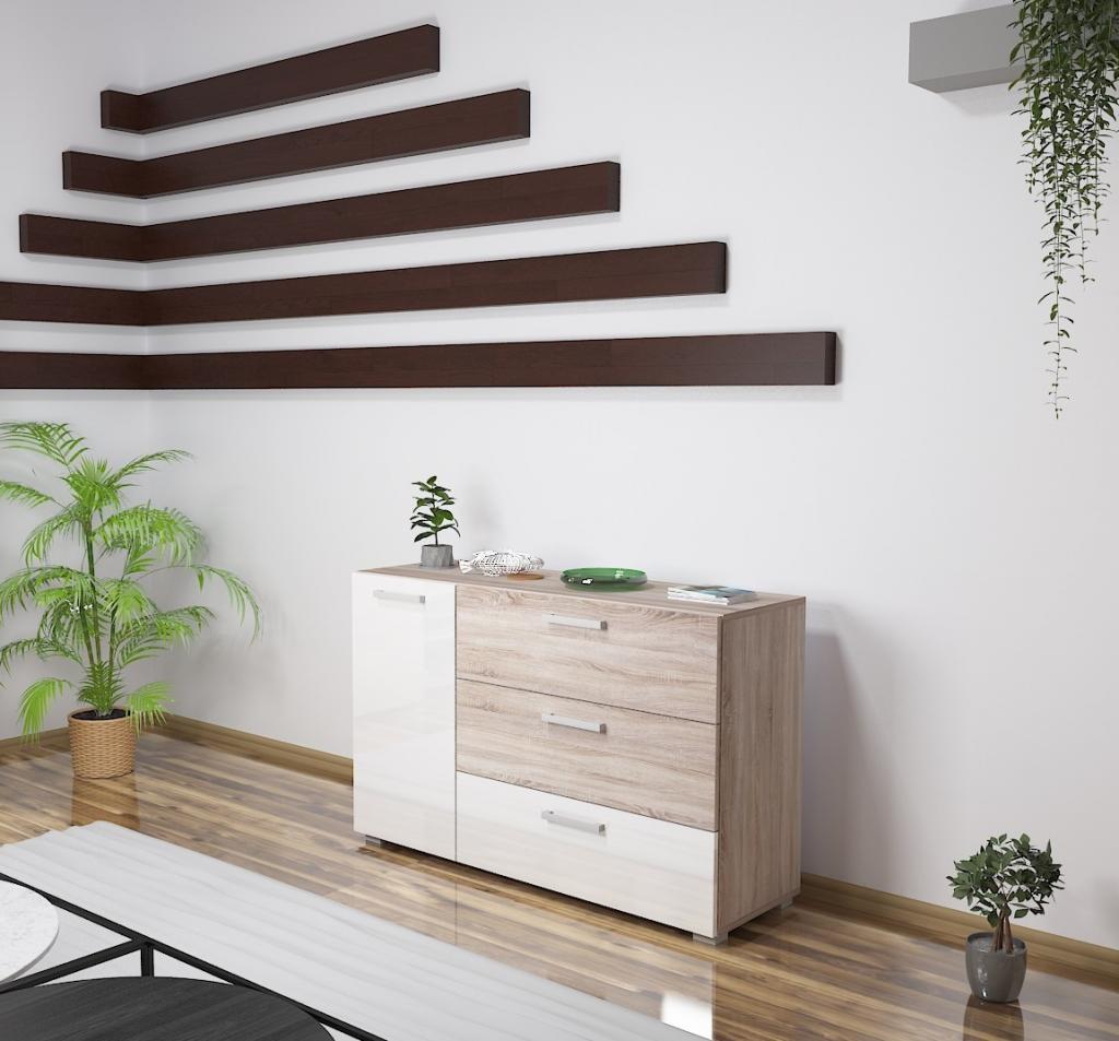 Capri magasfényű komód 120 cm (KZS)