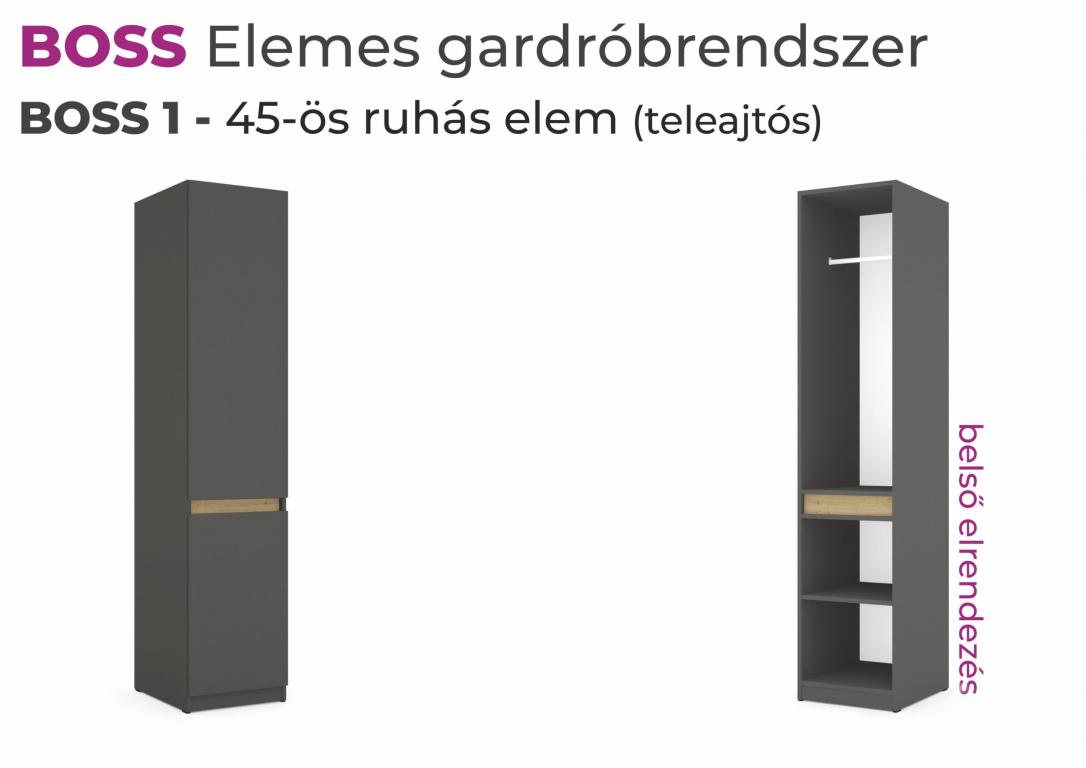BOSS 1- ajtós ruhás elem 45 cm (DIV)