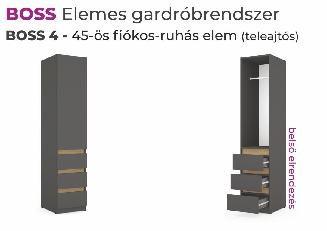 BOSS 4 - fiókos ruhás elem - 45 cm (DIV)