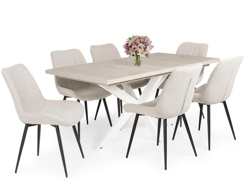 Dexter étkezőgarnitúra Dorothy asztallal - 6 személyes