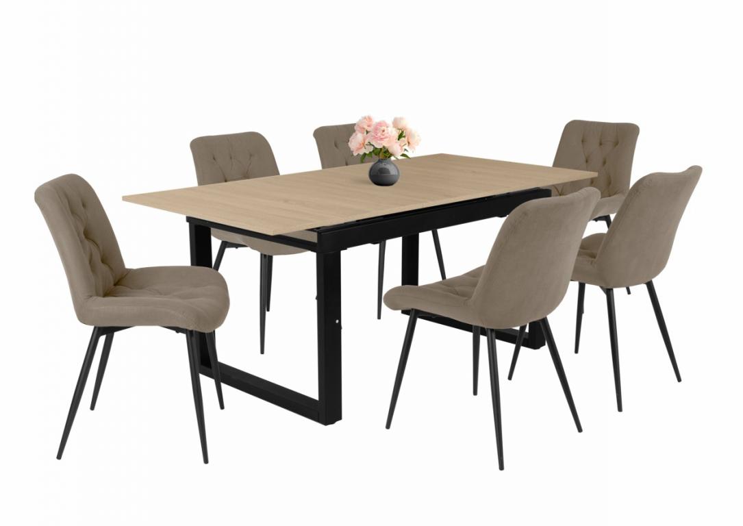 Korina étkezőgarnitúra Kornél asztallal, 6 személyes (DIV)