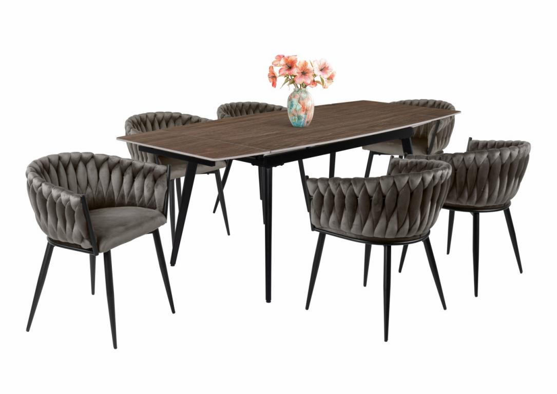 Deluxe étkezőgarnitúra Rebeka asztallal - 6 személyes (DIV)