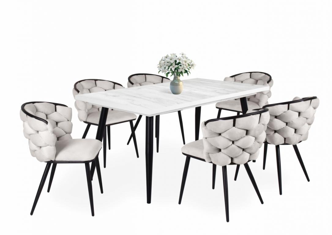 Sonja étkezőgarnitúra Alaska asztallal - 6 személyes (DIV)