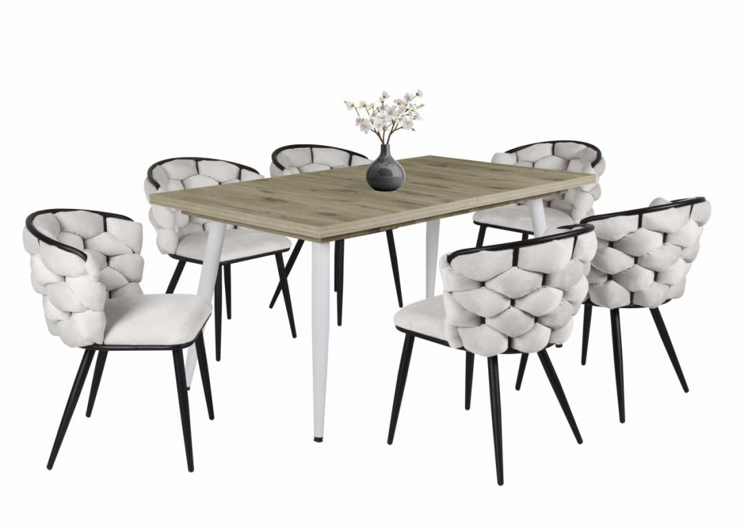 Sonja étkezőgarnitúra Alaska asztallal - 6 személyes (DIV)