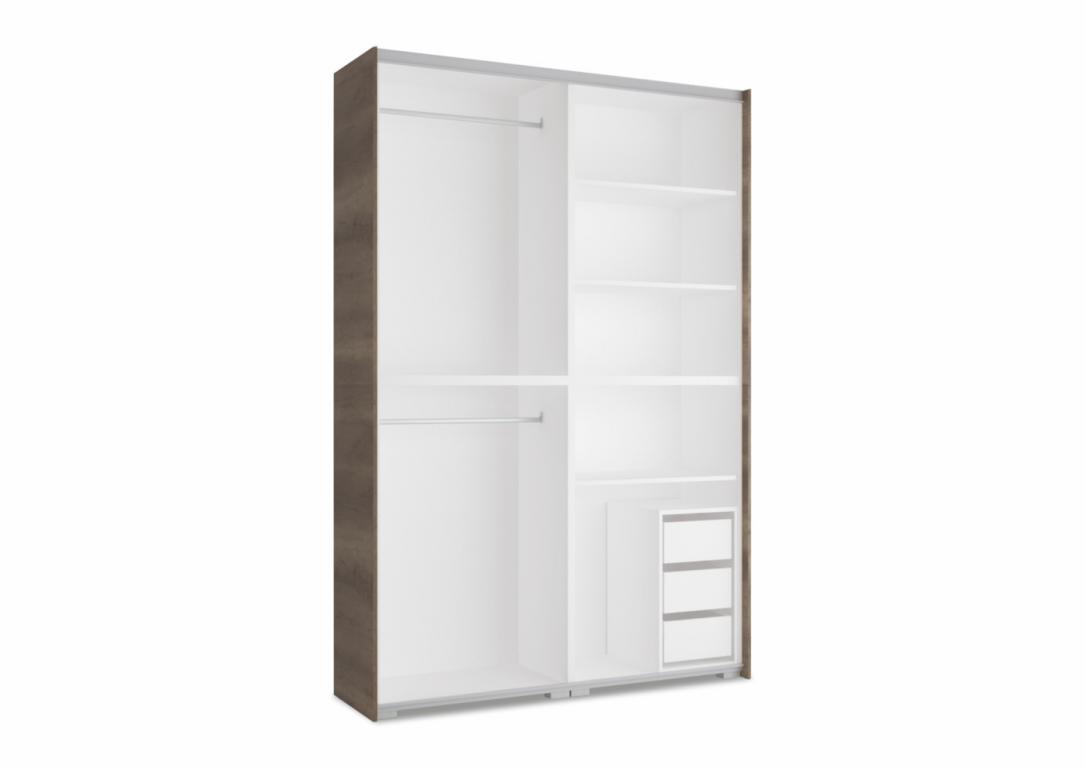 Ronin tolóajtós gardróbszekrény - 154 cm széles, 2 ajtós változat (DIV)