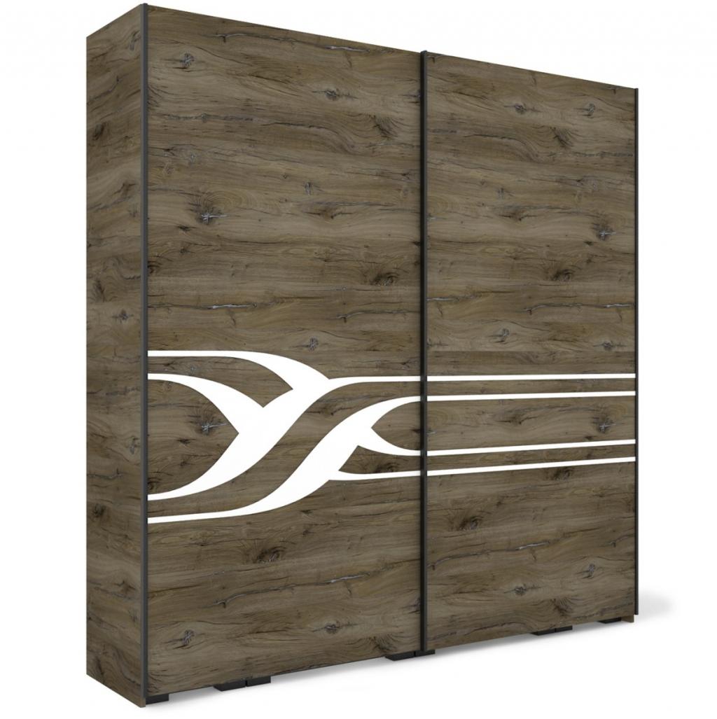 Ronin tolóajtós gardróbszekrény - 234 cm széles, 2 ajtós változat (DIV)