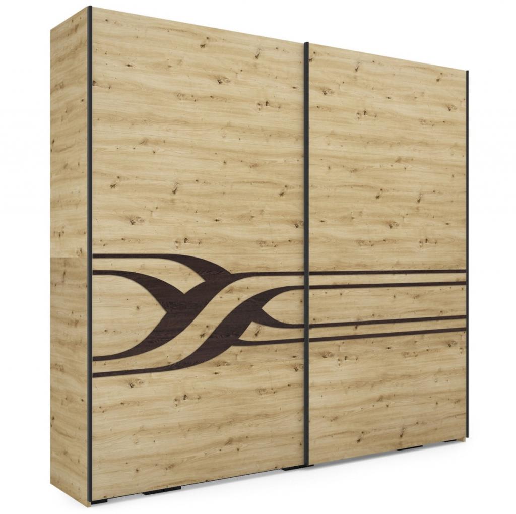 Ronin tolóajtós gardróbszekrény - 254 cm széles, 2 ajtós változat (DIV)