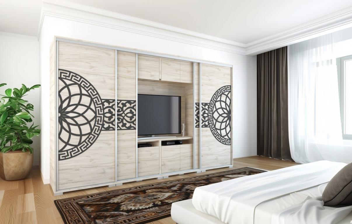 Lotus TV-s tolóajtós gardróbszekrény - 318 cm széles (DIV)