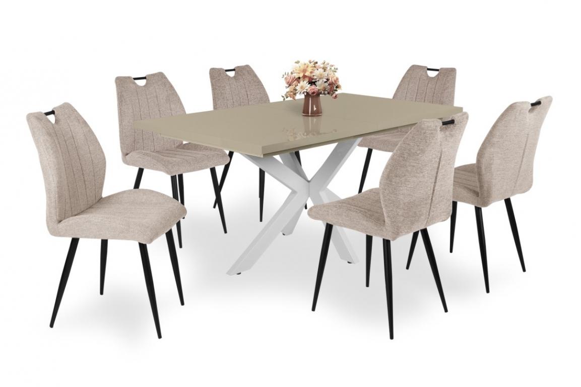 Nelly étkezőgarnitúra Magasfényű Dorothy asztallal - 6 személyes (DIV)