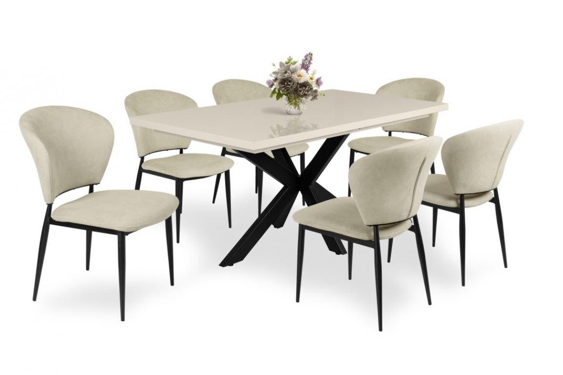 Anett étkezőgarnitúra Magasfényű Dorothy asztallal - 6 személyes (DIV)