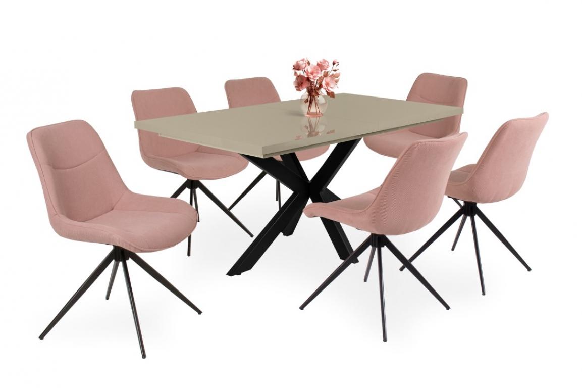 Fox étkezőgarnitúra Magasfényű Dorothy asztallal - 6 személyes (DIV)