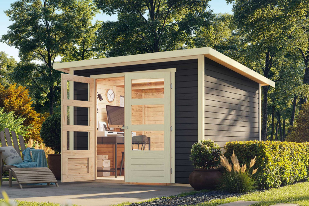 Karibu Stockach 4. kerti ház, kerti tároló, terra szürke színű fából 246 cm x 246 cm (RP) Karibu Stockach 4. kerti ház, kerti tároló, terra szürke színű fából 246 cm x 246 cm (RP)