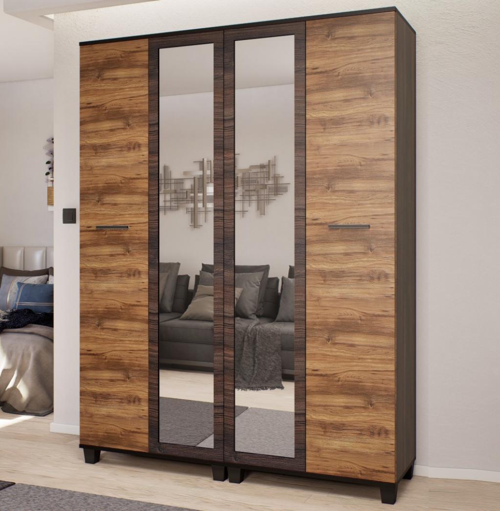 Avalon gardróbszekrény - 160 cm, sötét kávé - barok tölgy (KZS)