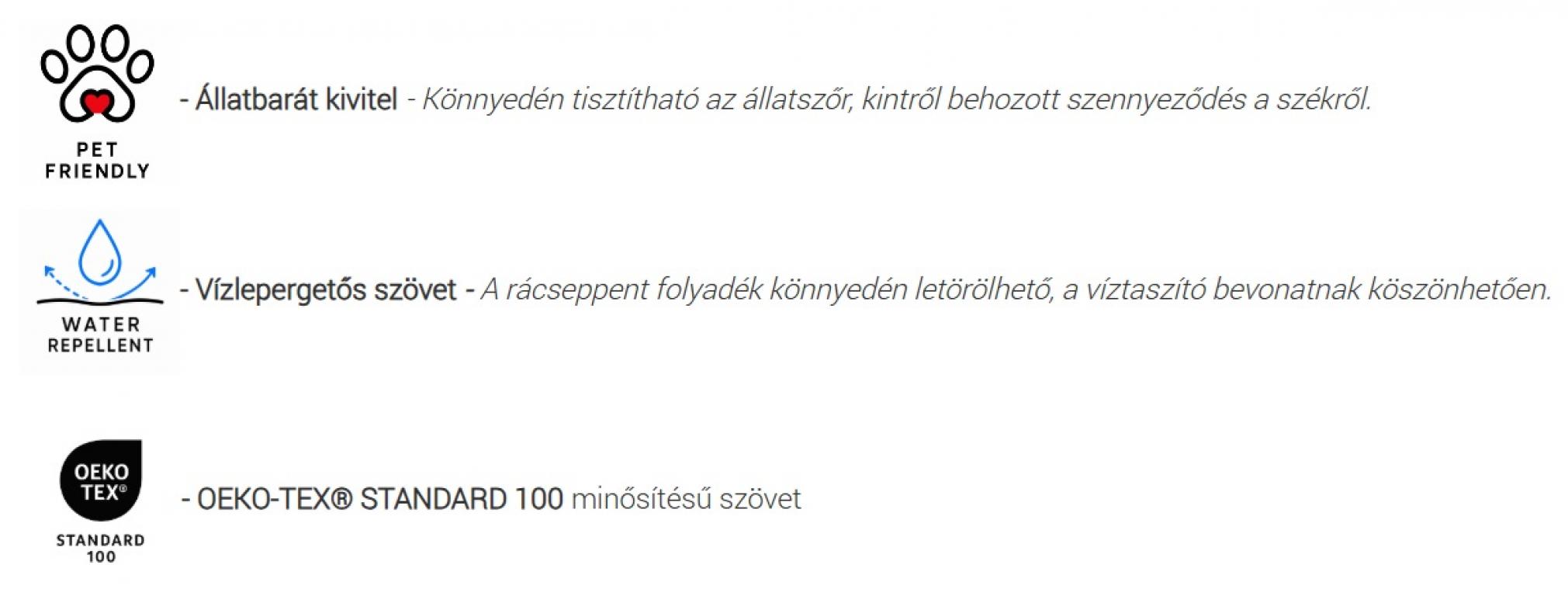 Prága szék vízlepergető, állatbarát szövettel (SZD)