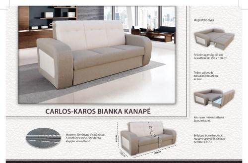 AKCIÓS Carlos karos Bianka kanapé - extra rugós (K)