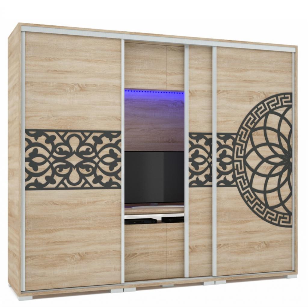 Lotus TV-s tolóajtós gardróbszekrény - 239 cm széles (DIV)