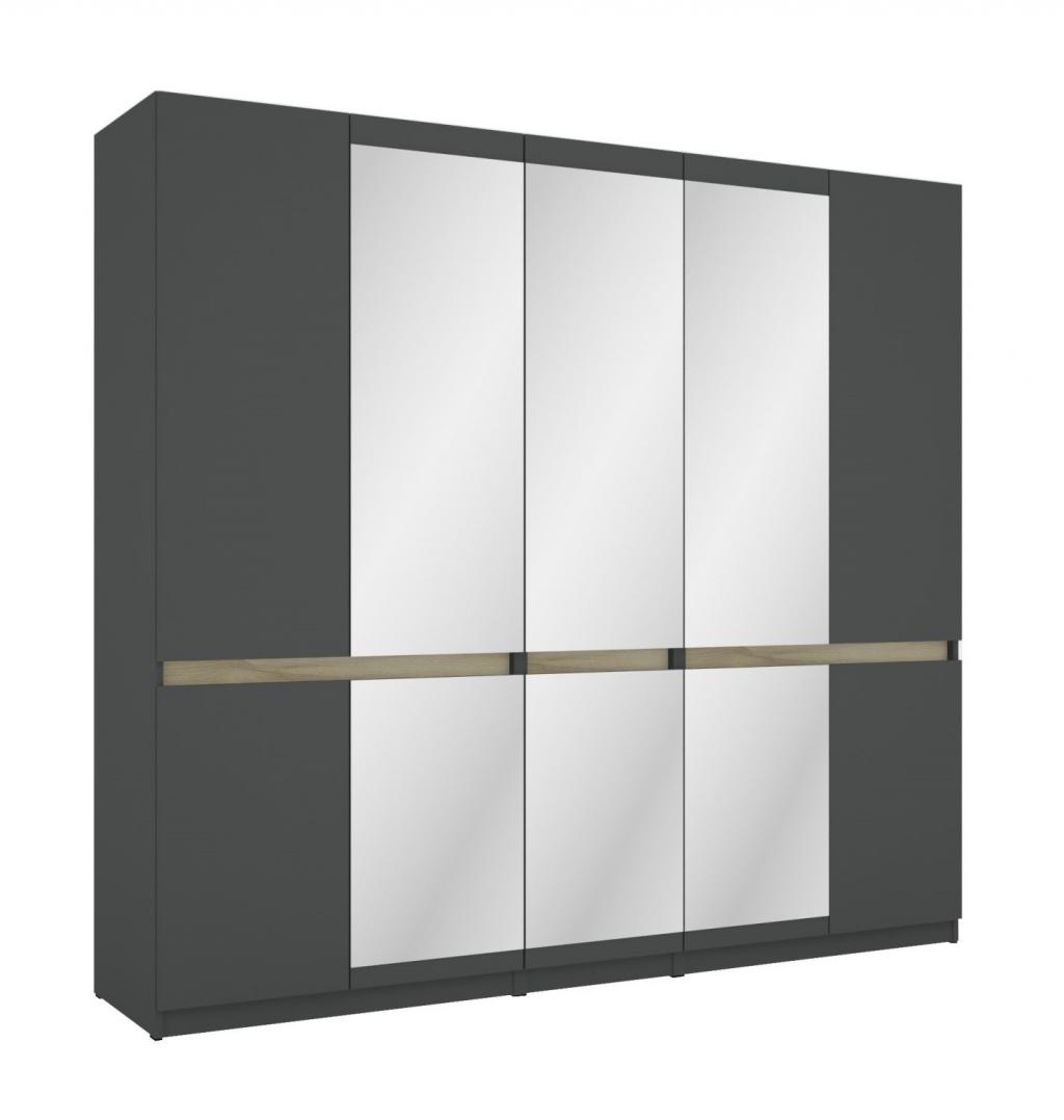 Boss gardróbszekrény, 3 fózolt tükör ajtóval- 225 cm széles (DIV)