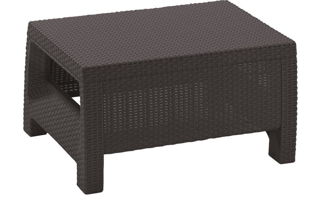ALLIBERT CORFU polyrattan kerti asztal - barna - 77 cm (Méret: 77 x 57 x) (RP)