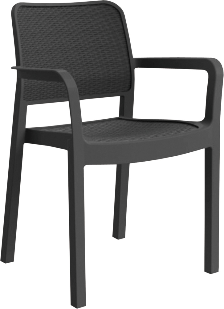 ALLIBERT SAMANNA műanyag kerti szék, grafit (Méret: 53 x 58 x 83 cm) (RP)