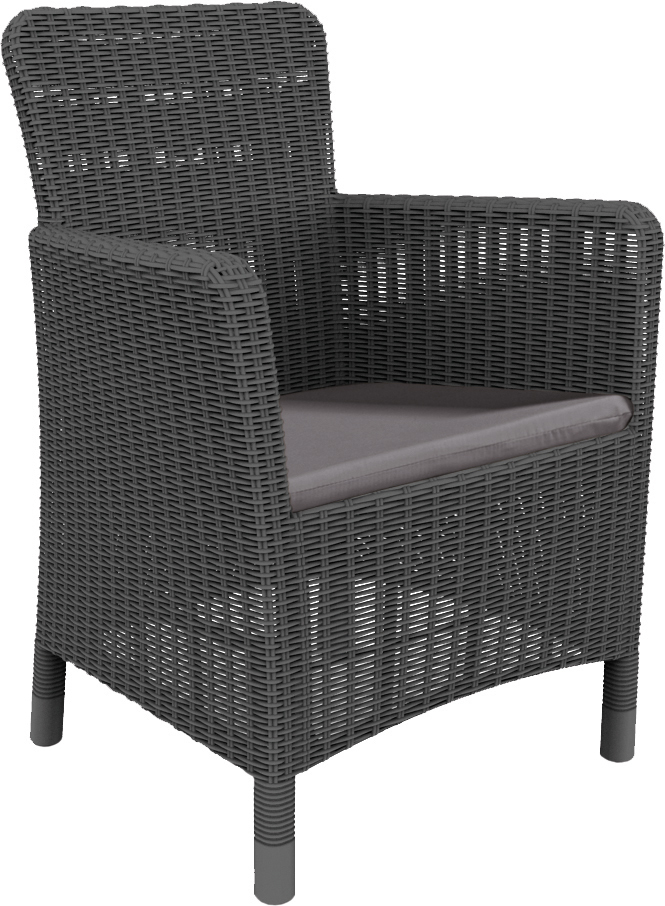 ALLIBERT TRENTON DINING polyrattan kerti szék - grafit (Méret: 62,5 x) (RP)