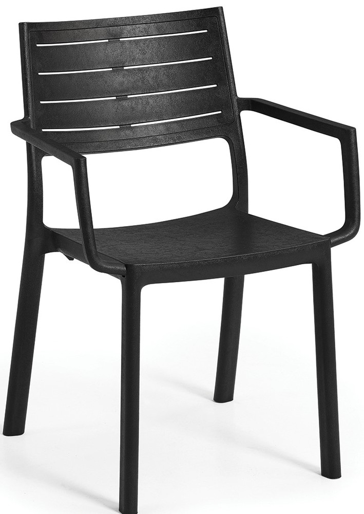 KETER METALINE műanyag kerti szék, sötétszürke (KERTI SZÉK) (RP)