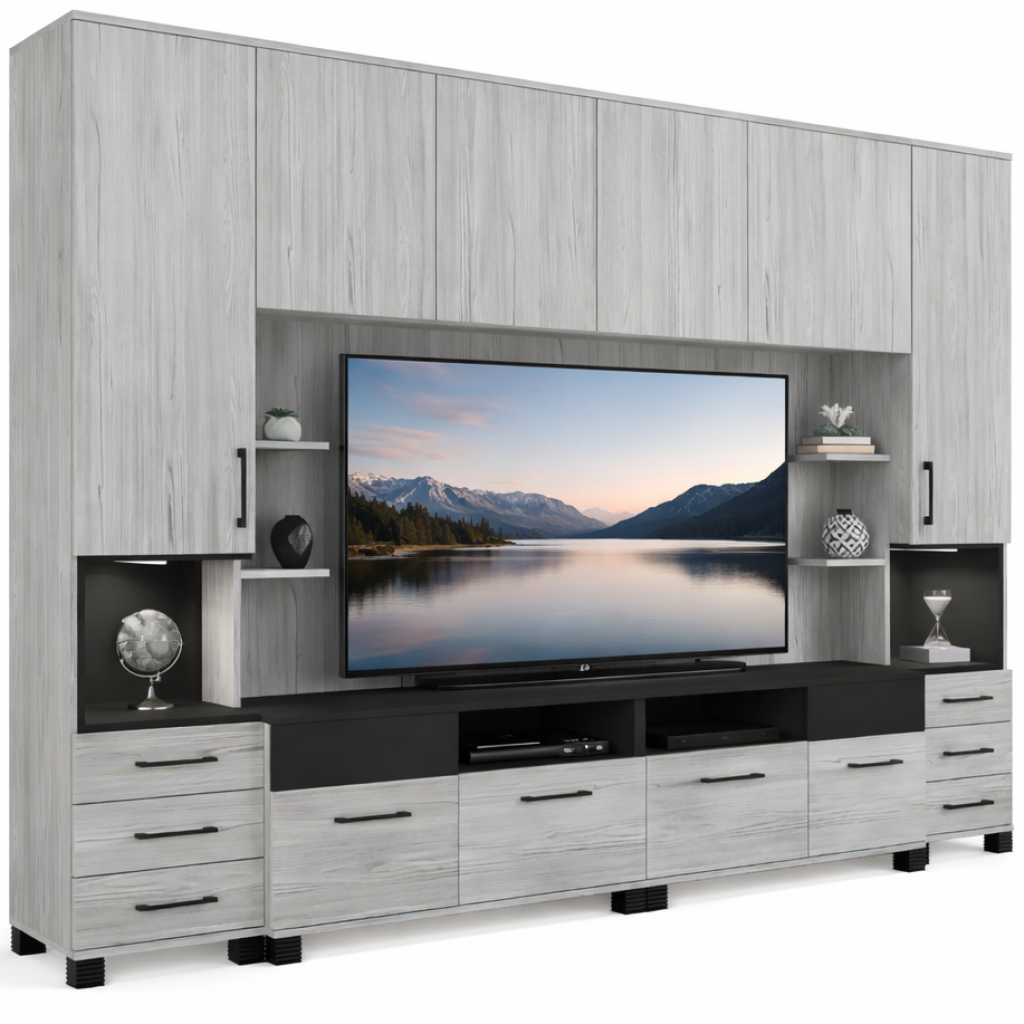 Nepál nappali szekrénysor 290 cm LED világítással (DIV)