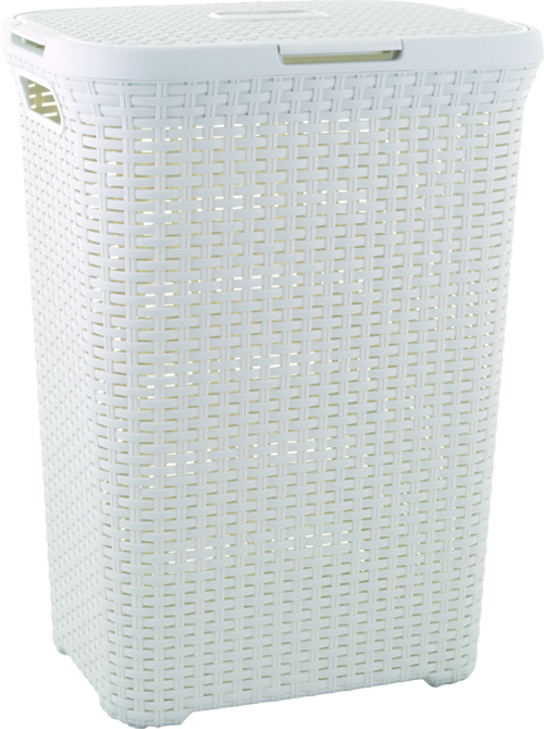 CURVER RATTAN STYLE - Műanyag szennyestartó 60 L - krém (45x34x61 cm) (RP)