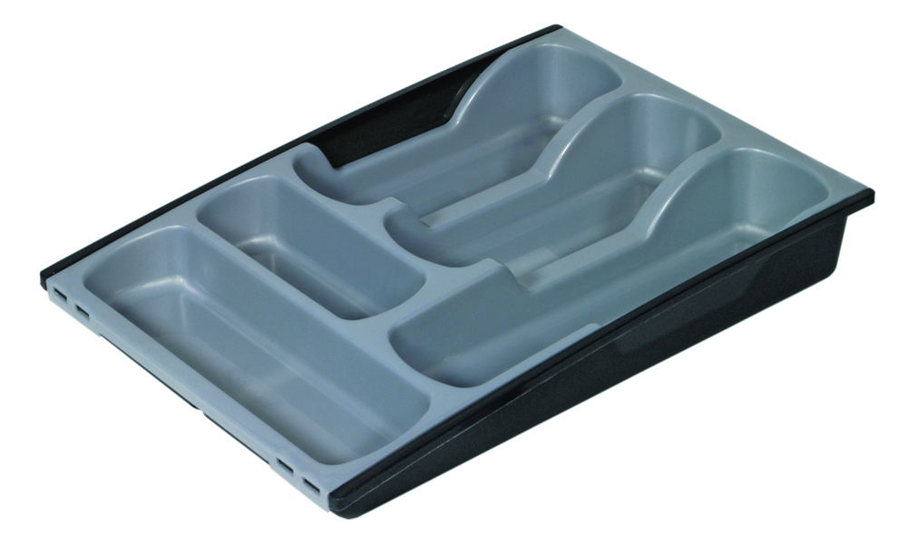 CURVER műanyag evőeszköztartó fiókba - szürke/fekete ( 30x6,5x42 cm) (RP)