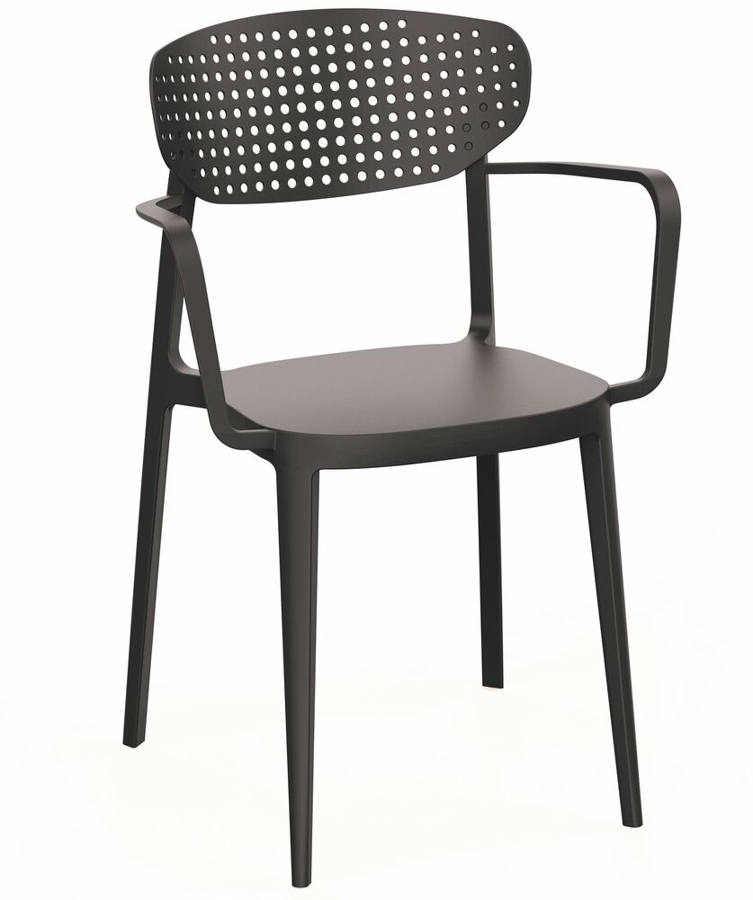 Rojaplast Aire műanyag kartámaszos kerti szék - Antracit (Antracit) (RP)