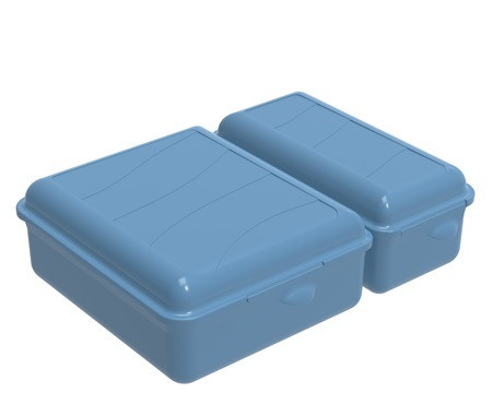 ROTHO Snack Fun 1,05 + 0,55 literes műanyag, két rekeszes ételtartó doboz - kék (RP)