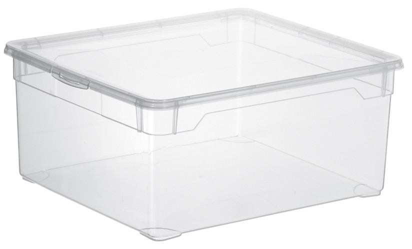 ROTHO Clearbox 18 literes műanyag tároló doboz fedéllel - átlátszó (RP)