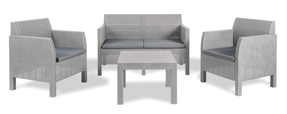 TOOMAX Matilde 4 seaters grey műanyag négyszemélyes kerti bútor garnitúra, szürke (RP)