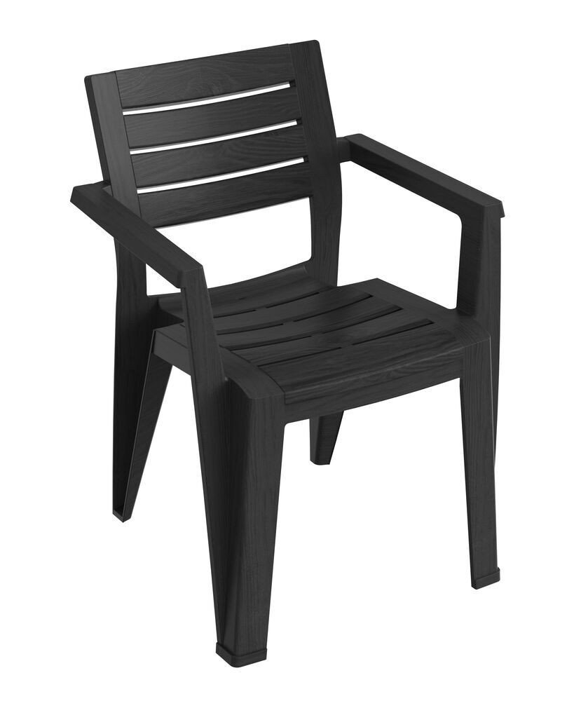 TOOMAX Lido grafit műanyag kerti, karfás szék (RP)